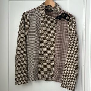 Zara Woman plaid houndstooth patchwork top size s
